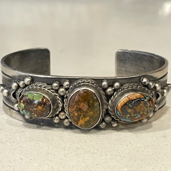 Royston Turquoise Native American Bracelet - Picture 2 of 6